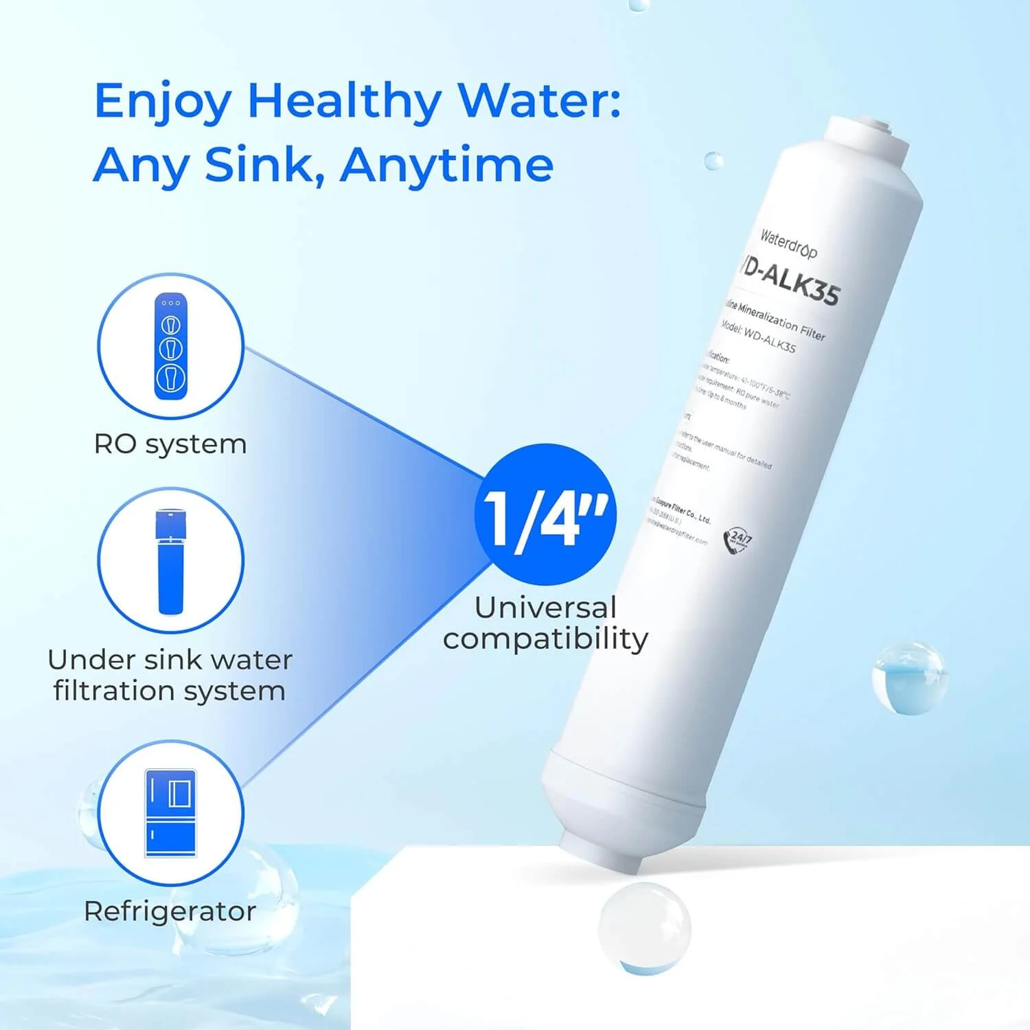 Alkaline Filter for Waterdrop G Series Undersink Reverse Osmosis Systems-Waterdrop ALK35 - Image 3