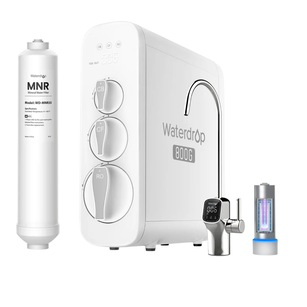 800GPD Remineralization RO System with UV Sterilizing Light - Waterdrop G3P800 - Image 8