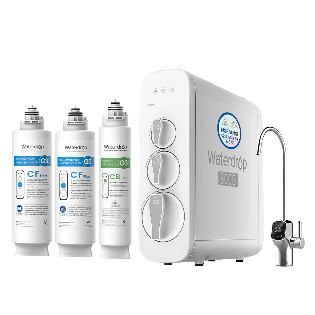Waterdrop G3P600 Tankless Reverse Osmosis System - with Replacement Filter Set - Image 12