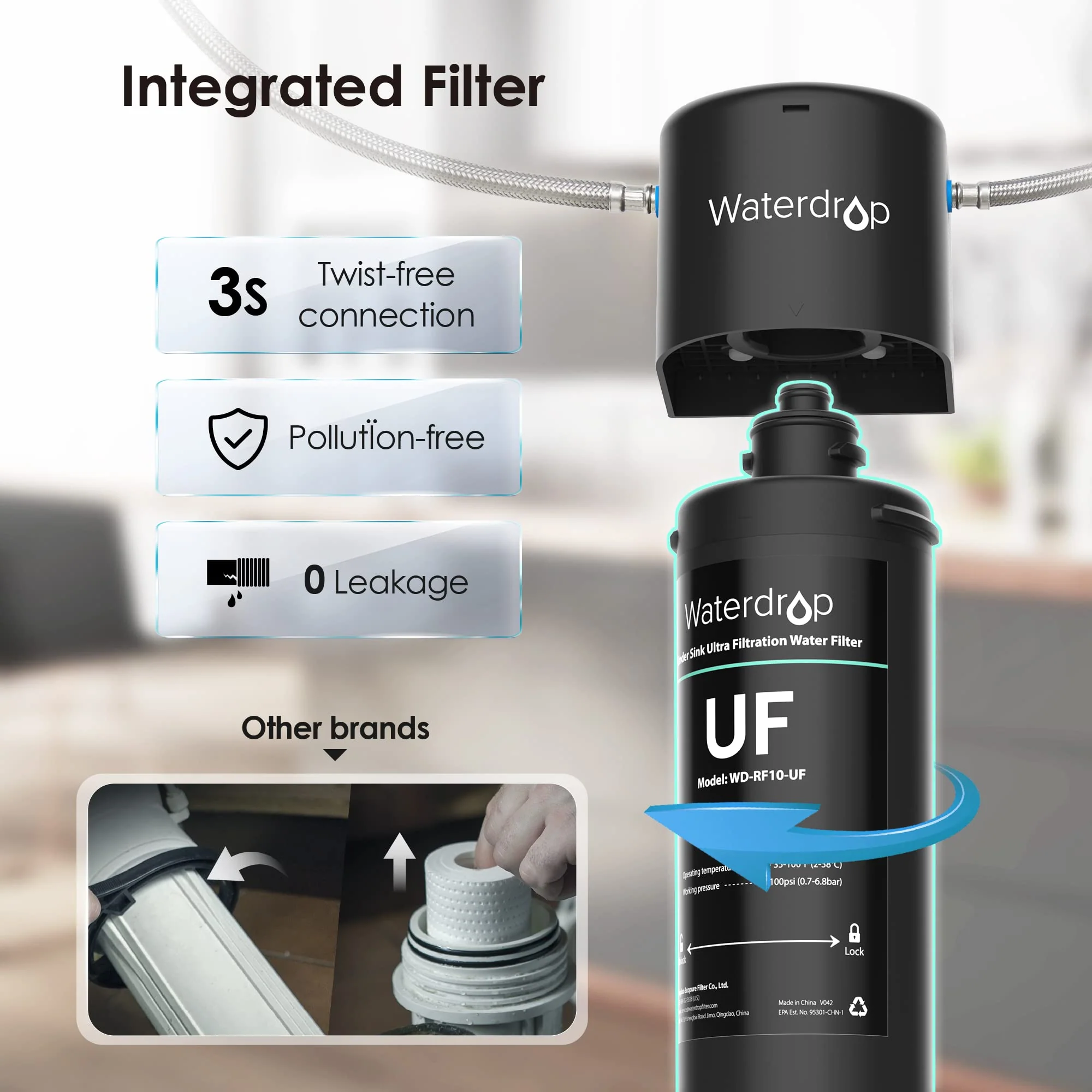 Undersink Ultrafiltration Water Filter System With Dedicated Faucet - Image 7
