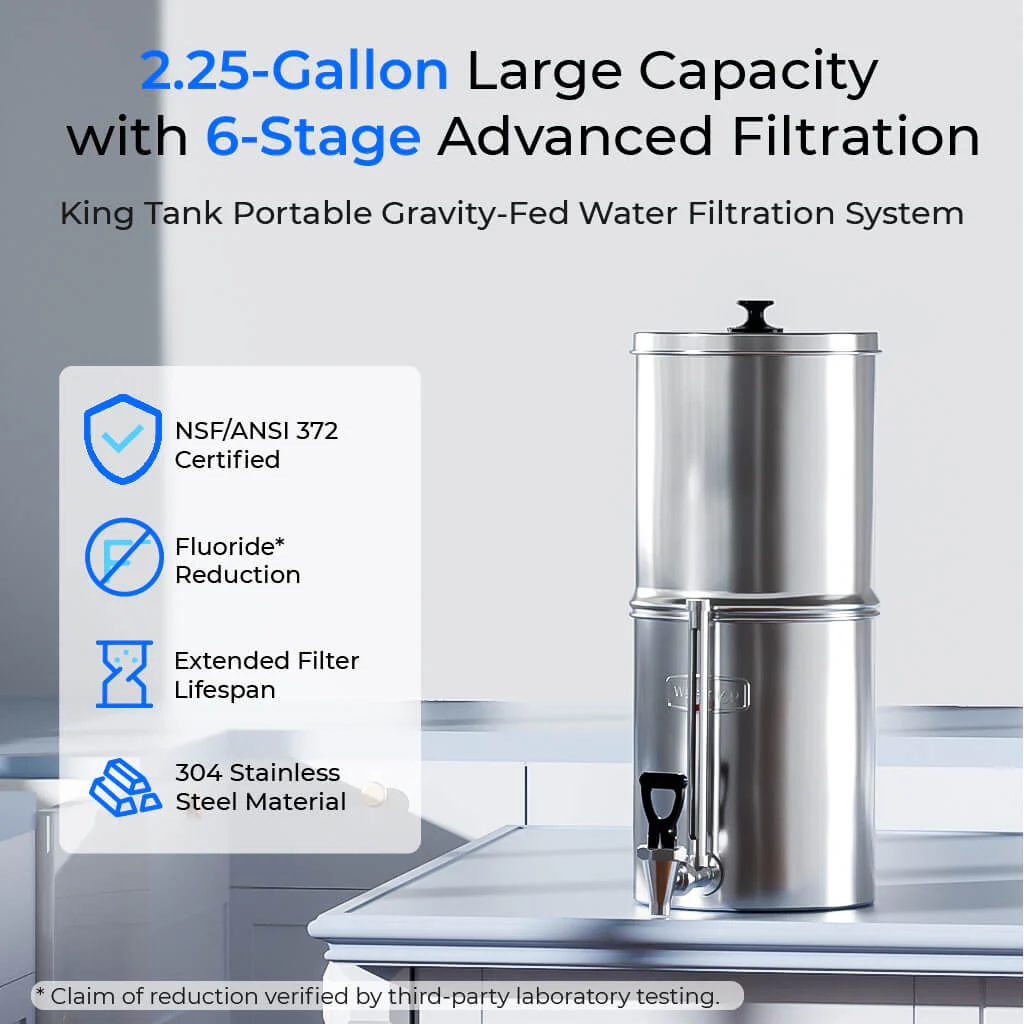 Waterdrop 2.25-gallon King Tank Gravity Water Filter System, Without Stand - Image 4