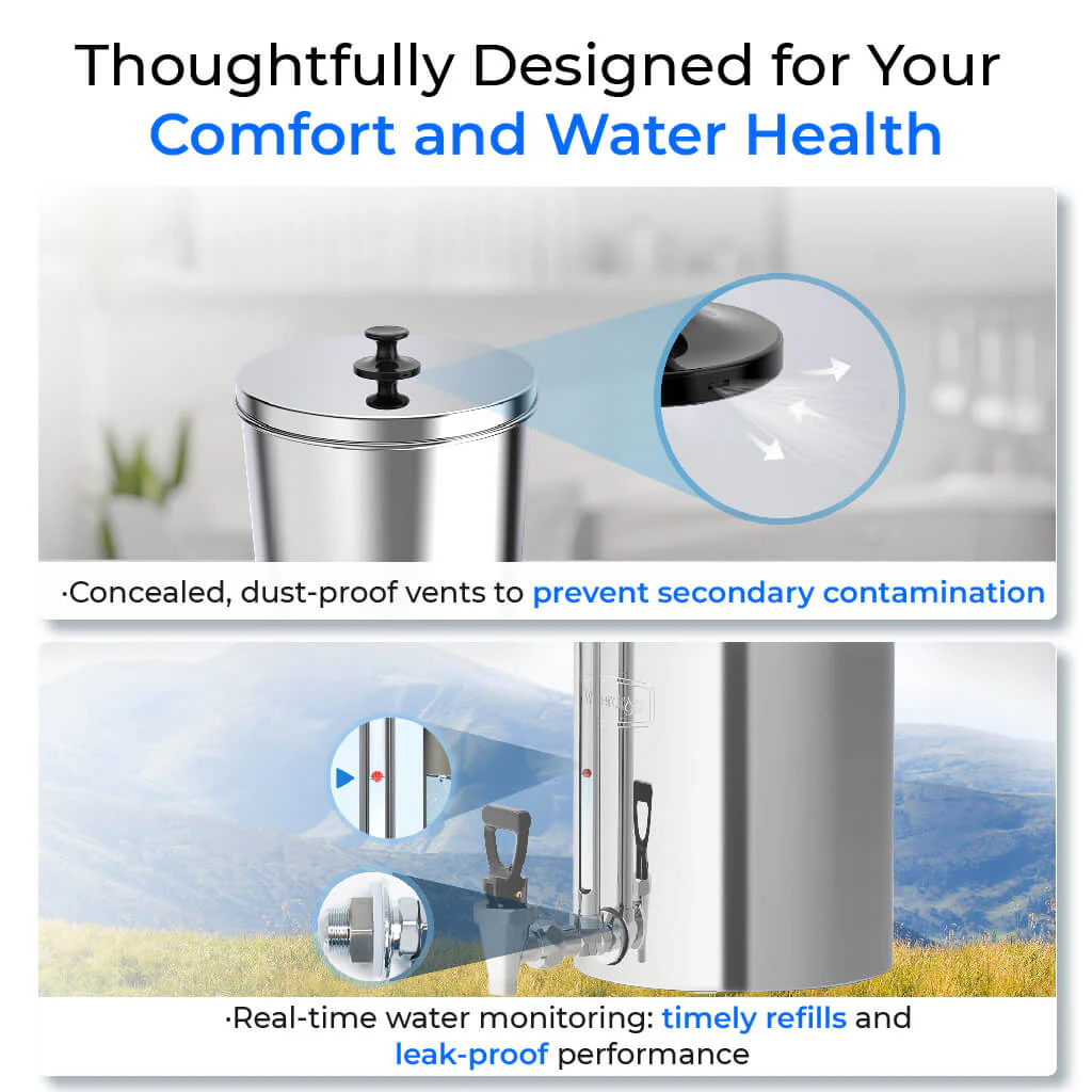 Waterdrop 2.25-gallon King Tank Gravity Water Filter System, Without Stand - Image 7