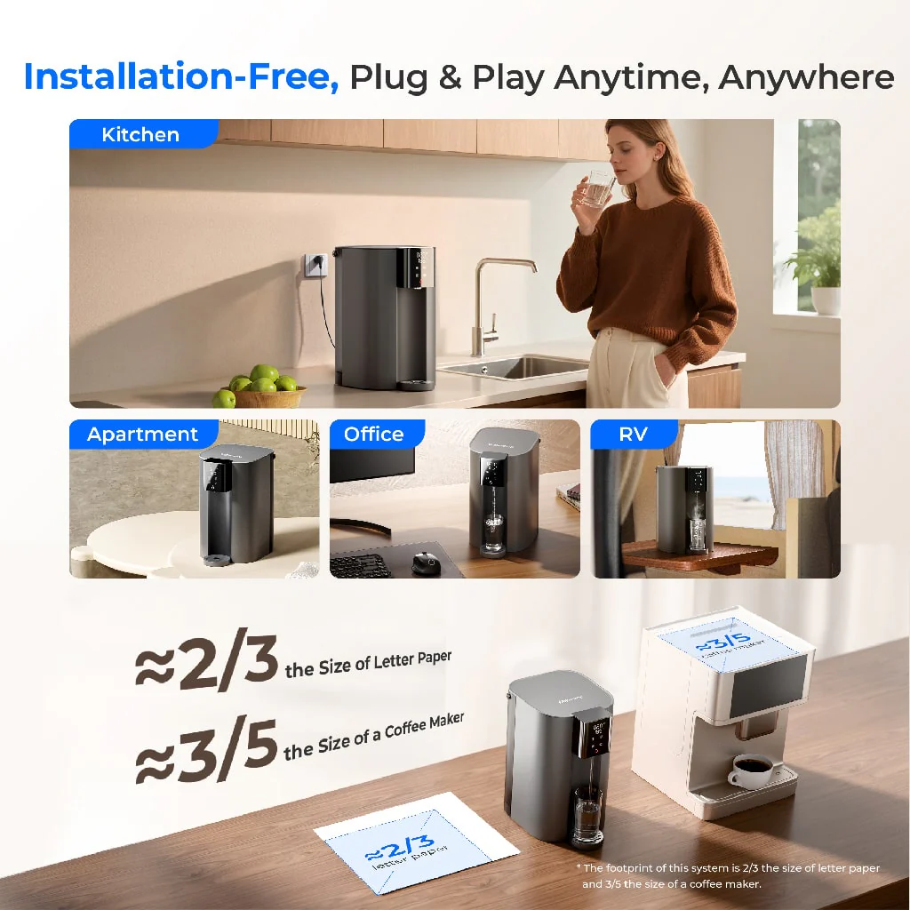 Waterdrop C1H Instant Hot Water RO System with Replacement Filter - Image 4